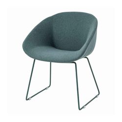 Vista Tub Chair Moss Sled Base Kellygreen Fabric