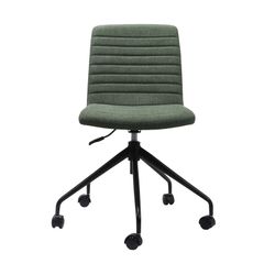 Pixel Breakout & Meeting Chair Black 5 Star Base Olive Fabric
