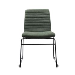 Pixel Breakout & Visitor Chair Black Sled Base Olive Fabric