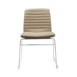 Pixel Breakout & Visitor Chair White Sled Base Almond PU
