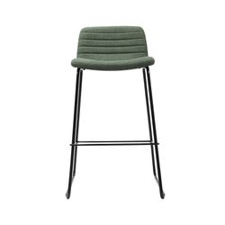 Pixel Bar Stool Black Sled Base Olive Fabric