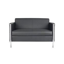 Eclipse Lounge Chair Two Seater Black PU