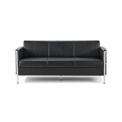 Eclipse Lounge Chair Three Seater Black PU