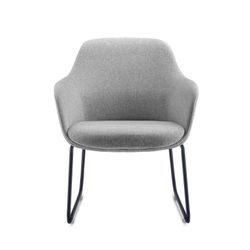 Aspen Sled Tub Chair Light Grey Fabric