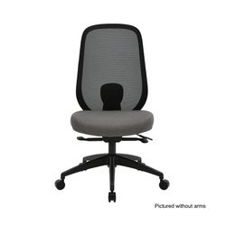 Buro Force Chair with Arms Black Frame Black Mesh Back Grey Seat