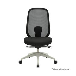 Buro Force Chair with Arms Light Grey Frame Black Mesh Back Black Seat