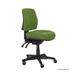 Buro Roma Chair 3 Lever Mid Back with Arms & Seat Slide Green