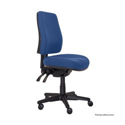 Buro Roma Chair 3 Lever High Back with Arms & Seat Slide Dark Blue