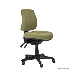 Buro Roma Chair 3 Lever MB SafeTex with Arms & Seat Slide Olive