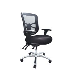 Buro Metro Chair Aluminium Base Mesh Back with Arms & Seat Slide Black