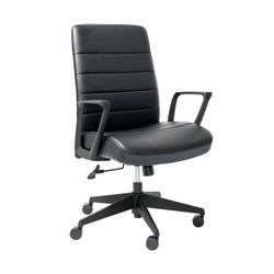 Mondo Plato Chair with Arms Black Leather
