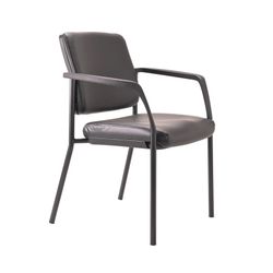 Buro Lindis Visitor Chair 4 Leg with Arms Black PU