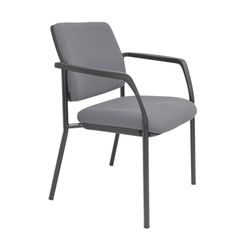 Buro Lindis Visitor Chair 4 Leg with Arms Smoke Fabric