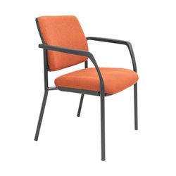 Buro Lindis Visitor Chair 4 Leg with Arms Rust Fabric