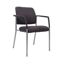 Buro Lindis Visitor Chair 4 Leg Reflective Silver Frame with Arms Charcoal Fabric