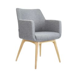 Konfurb Hady Visitors Chair 4 Leg Wood Base Ash Fabric