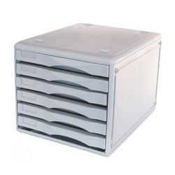 Metro 3439 Desktop Filing Drawers B4 6D Grey
