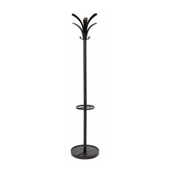 Alba Brio Coat Rack 6 Peg + 3 Hook + Umbrella Stand Black