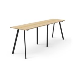 Rapid Eternity High Bar Table 3000mm Black Base Natural Oak Top