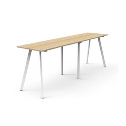 Rapid Eternity High Bar Table 3000mm White Base Natural Oak Top