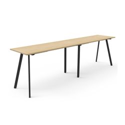 Rapid Eternity High Bar Table 3600mm Black Base Natural Oak Top