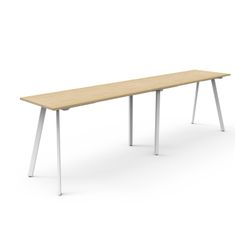 Rapid Eternity High Bar Table 3600mm White Base Natural Oak Top