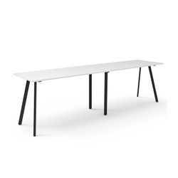 Rapid Eternity Deep High Bar Table 3600mm Black Base Natural White Top