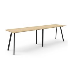 Rapid Eternity Deep High Bar Table 3600mm Black Base Natural Oak Top