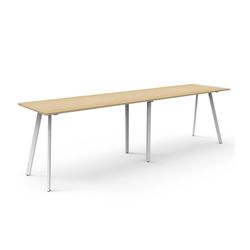 Rapid Eternity Deep High Bar Table 3600mm White Base Natural Oak Top