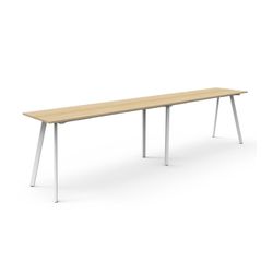 Rapid Eternity High Bar Table 4200mm White Base Natural Oak Top