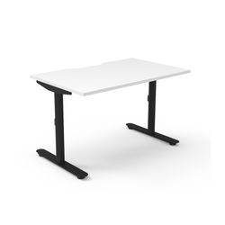Halo Static Single Sided Workstation 1200W Black Frame Natural White Scallop Top