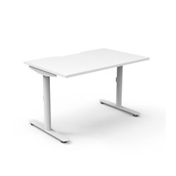 Halo Static Single Sided Workstation 1200W White Frame Natural White Scallop Top