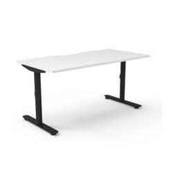 Halo Static Single Sided Workstation 1500W Black Frame Natural White Scallop Top