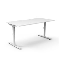 Halo Static Single Sided Workstation 1500W White Frame Natural White Scallop Top
