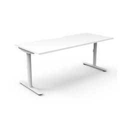 Halo Static Single Sided Workstation 1800W White Frame Natural White Scallop Top
