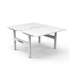 Halo Static Back to Back Workstation 1200W White Frame Natural White Scallop Top
