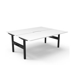 Halo Static Back to Back Workstation 1800W Black Frame Natural White Scallop Top