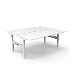 Halo Static Back to Back Workstation 1800W White Frame Natural White Scallop Top