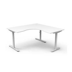 Halo Static Corner Workstation 1500x1500 White Frame Natural White Top