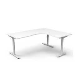Halo Static Corner Workstation 1800x1500 White Frame Natural White Top