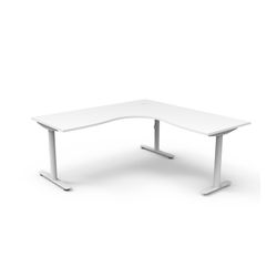 Halo Static Corner Workstation 1800x1800 White Frame Natural White Top