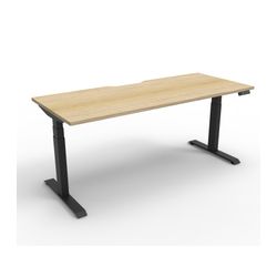 Rapid Boost Plus Height Adjustable Desk Single Sided 1500mm Black Frame Natural Oak Top