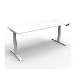 Rapid Boost Plus Height Adjustable Desk Single Sided 1800mm White Frame Natural White Top