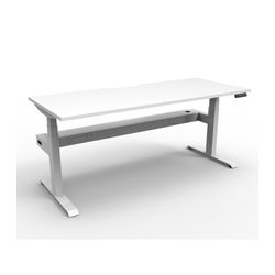 Rapid Boost Plus Height Adjustable Desk with Cable Tray Single Sided 1500mm White Frame Natural White Top