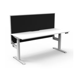 Rapid Boost Plus Height Adjustable Desk with Screen Single Sided 1200mm White Frame Natural White Top
