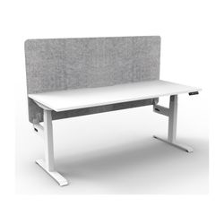 Rapid Boost Plus Height Adjustable Desk with Grey Eco Screen Single Sided 1500mm White Frame Natural White Top