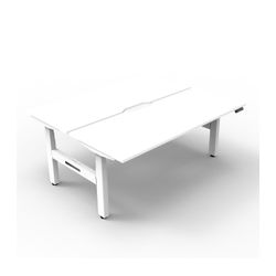 Rapid Boost Plus Height Adjustable Desk Back To Back 1500mm White Frame Natural White Top