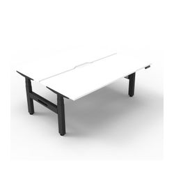 Rapid Boost Plus Height Adjustable Desk Back To Back 1800mm Black Frame Natural White Top
