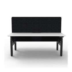 Rapid Boost Plus Height Adjustable Desk with Black Eco Screen Back To Back 1200mm Black Frame Natural White Top