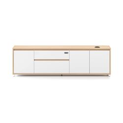 Boost & Halo Executive Left Hand Side Cabinet 1800wx500dx520h mm Natural Oak & Natural White